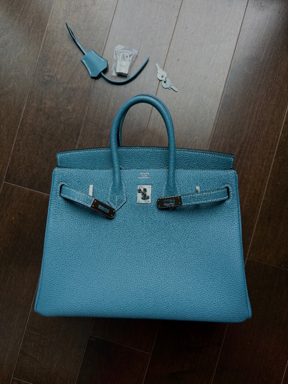 Weinheimer blue Jean leather bag